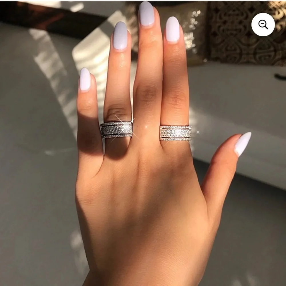 *NEW Sterling Silver Diamond Multi Eternity Ring